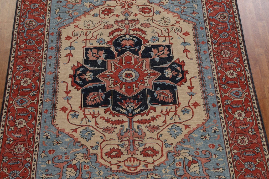 Hand-Knotted Wool Heriz Serapi Oriental Area Rug 8x10