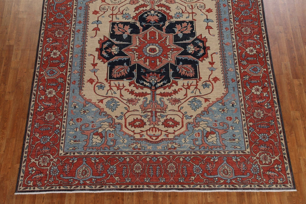 Hand-Knotted Wool Heriz Serapi Oriental Area Rug 8x10