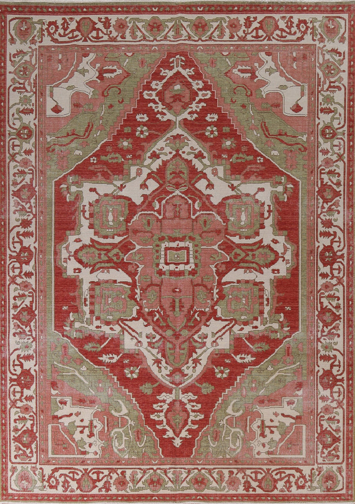 Hand-Knotted Heriz Serapi Turkish Area Rug 8x10