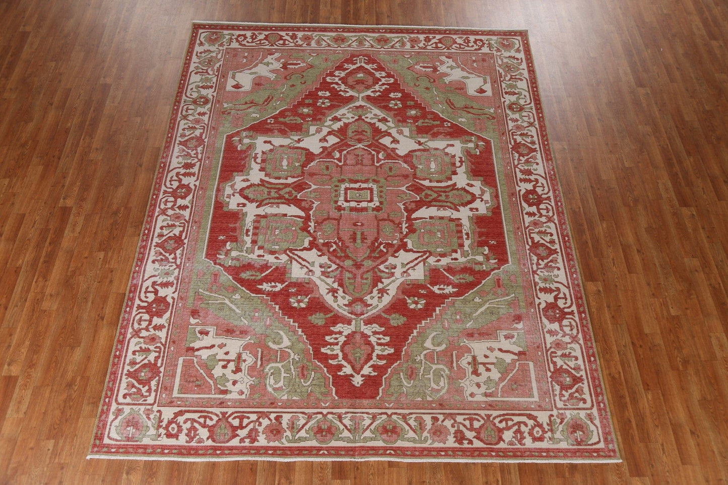 Hand-Knotted Heriz Serapi Turkish Area Rug 8x10