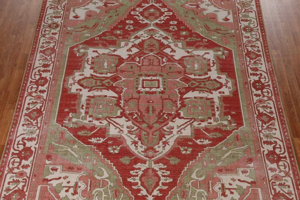 Hand-Knotted Heriz Serapi Turkish Area Rug 8x10