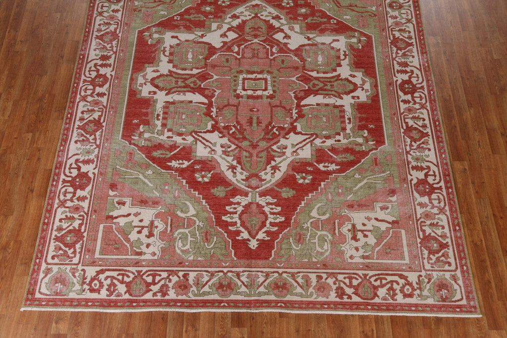 Hand-Knotted Heriz Serapi Turkish Area Rug 8x10