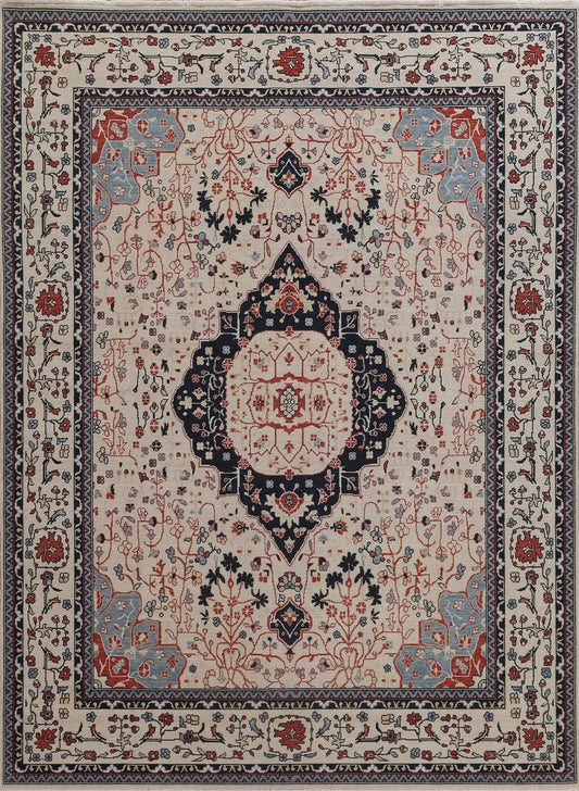 Hand-Knotted Kashan Mohtasham Turkish Area Rug 8x10