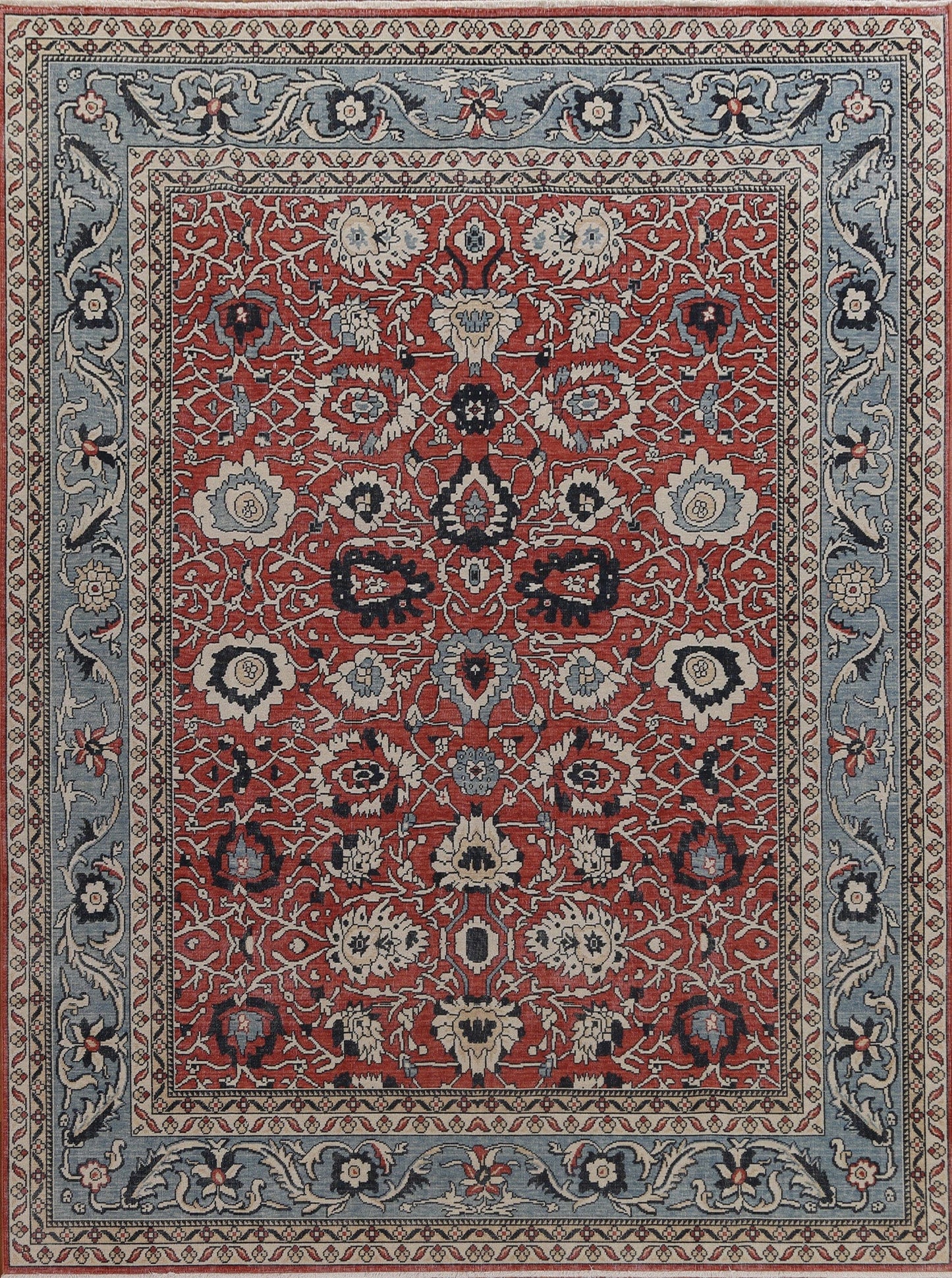 Hand-Knotted Red Ziegler Turkish Area Rug 8x10