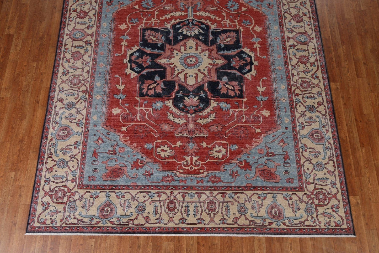 Hand-Knotted Floral Heriz Serapi Oriental Area Rug 8x10