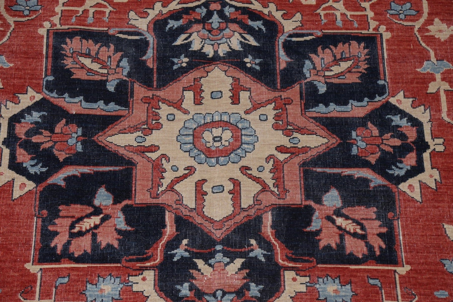 Hand-Knotted Floral Heriz Serapi Oriental Area Rug 8x10