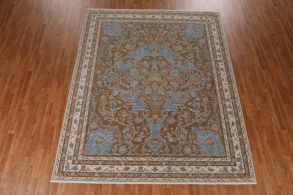 Floral Wool Oushak Turkish Area Rug 8x10