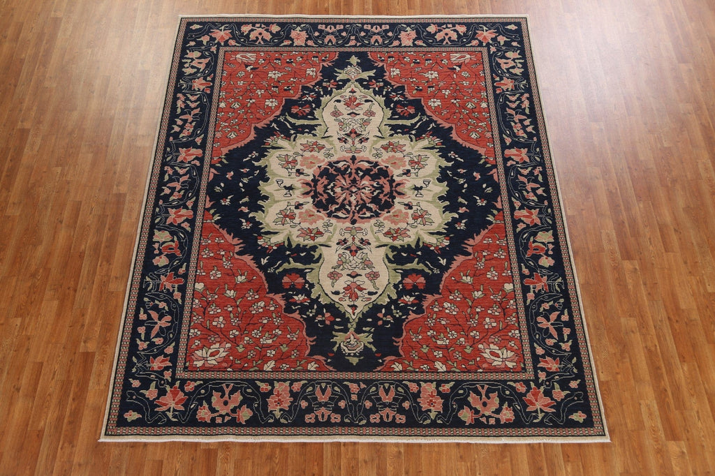 Floral Navy Blue Sarouk Farahan Turkish Area Rug 8x10