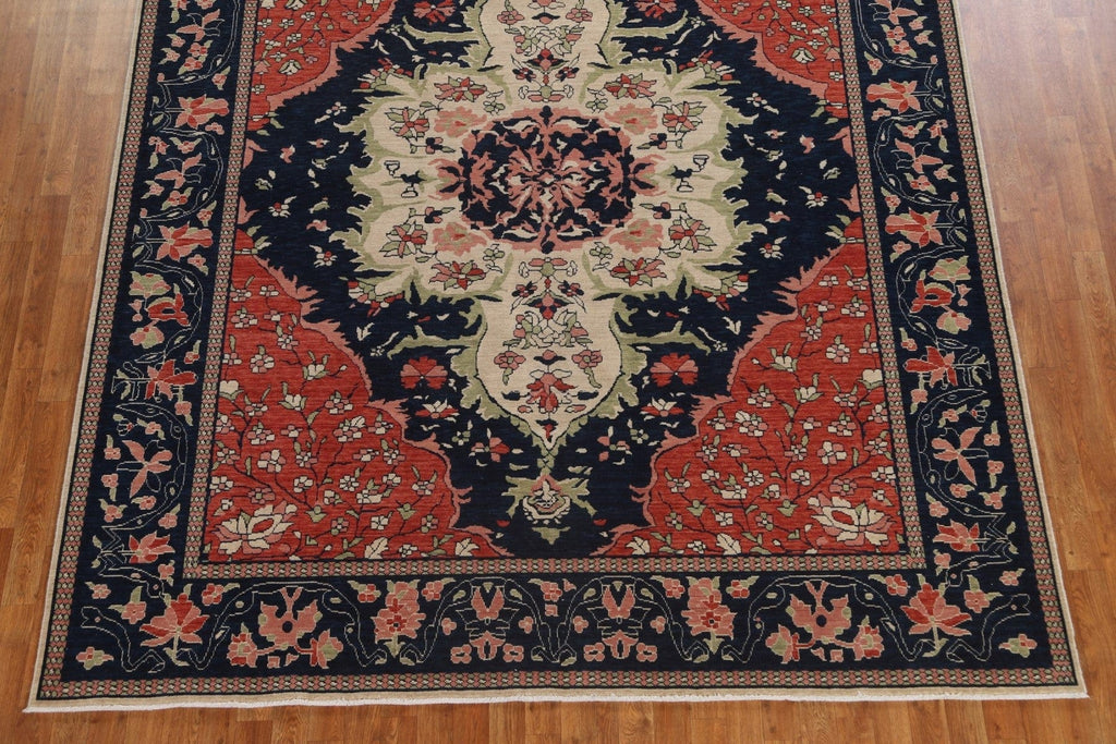 Floral Navy Blue Sarouk Farahan Turkish Area Rug 8x10