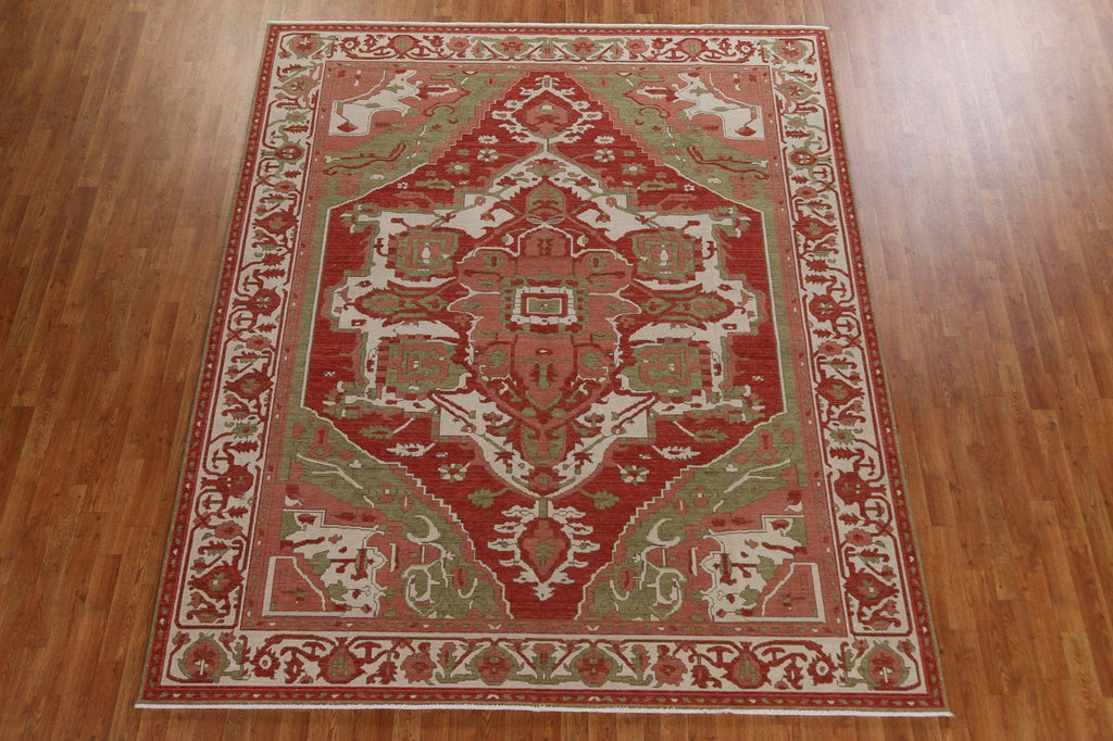 Red Wool Heriz Serapi Turkish Area Rug 8x10