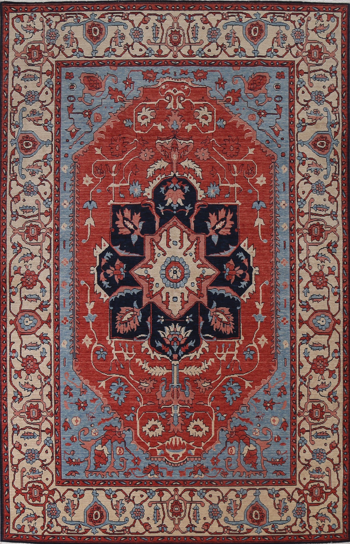 Handmade Wool Heriz Serapi Oriental Area Rug 7x10