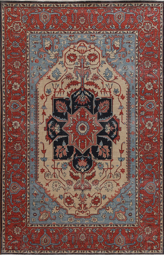 Handmade Wool Heriz Serapi Turkish Rug 7x10