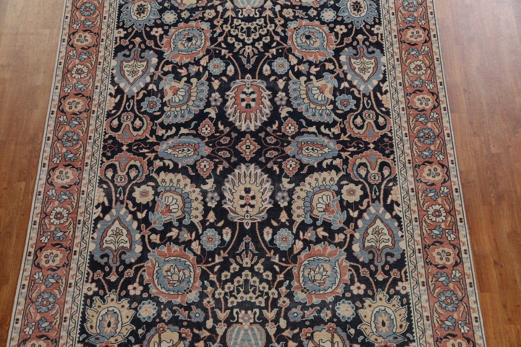 Navy Blue Floral Ziegler Turkish Area Rug 7x10