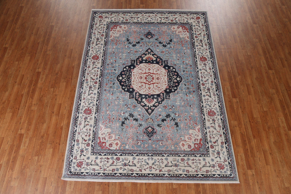 Floral Wool Kashan Mohtasham Oriental Area Rug 7x10