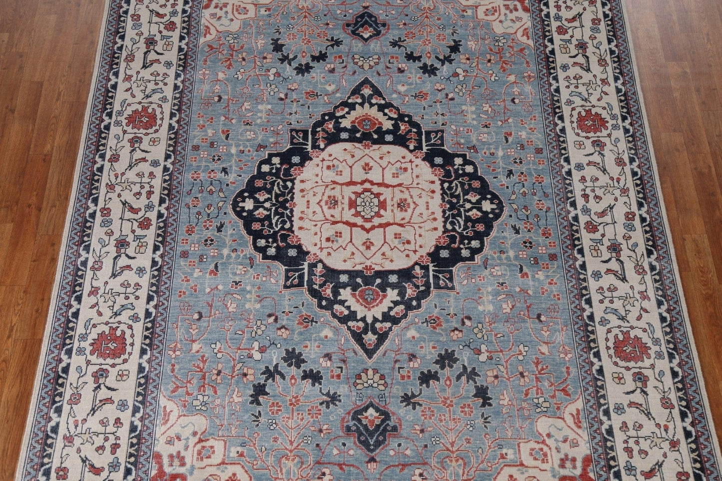 Floral Wool Kashan Mohtasham Oriental Area Rug 7x10