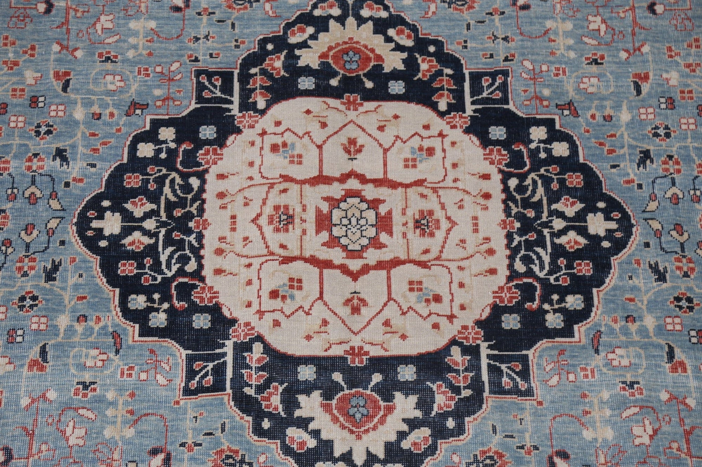 Floral Wool Kashan Mohtasham Oriental Area Rug 7x10