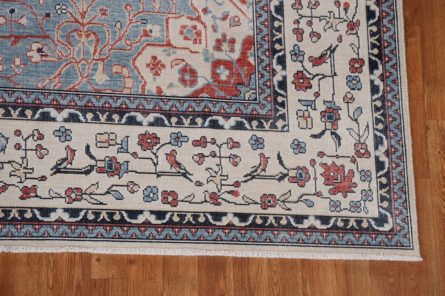 Floral Wool Kashan Mohtasham Oriental Area Rug 7x10