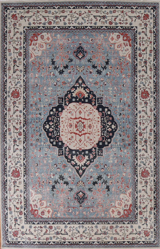 Floral Wool Kashan Mohtasham Oriental Area Rug 7x10