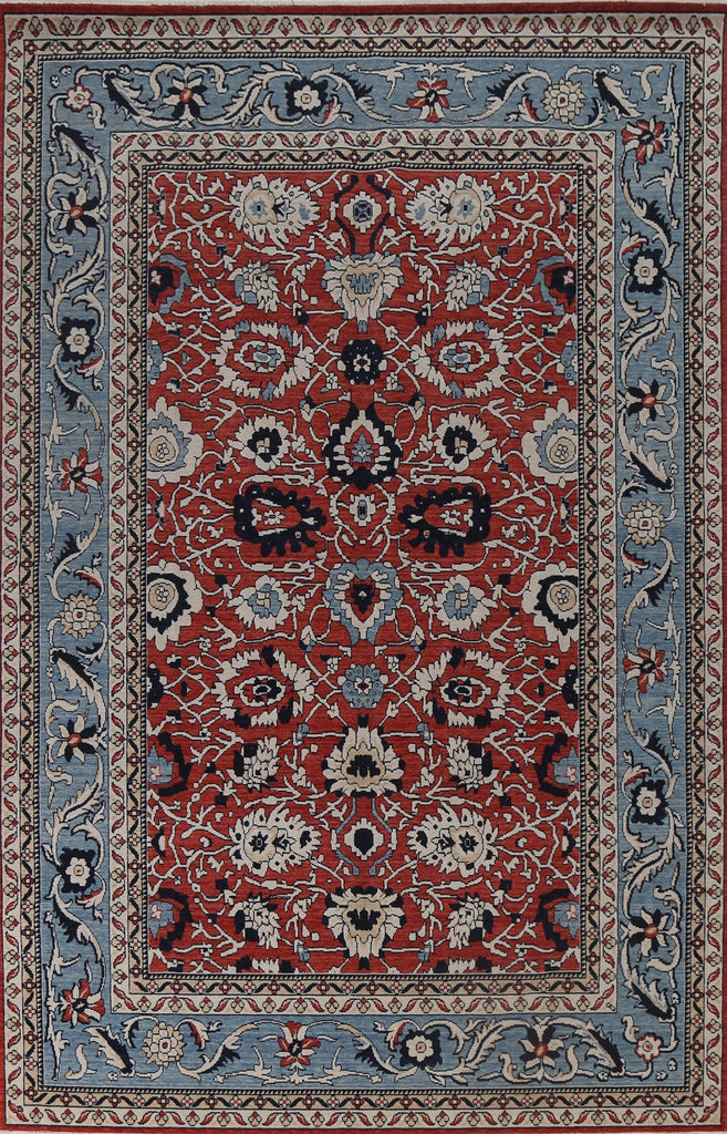 Red Floral Ziegler Turkish Area Rug 7x10