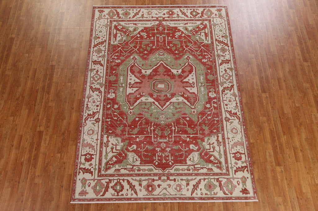 Red Wool Heriz Serapi Oriental Area Rug 7x10