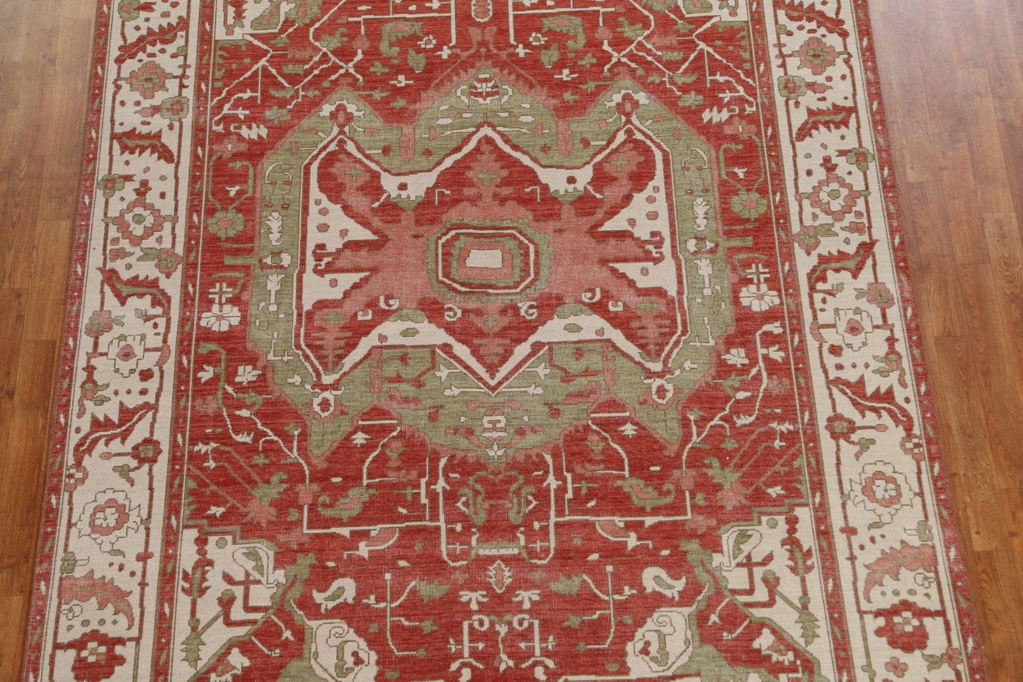 Red Wool Heriz Serapi Oriental Area Rug 7x10