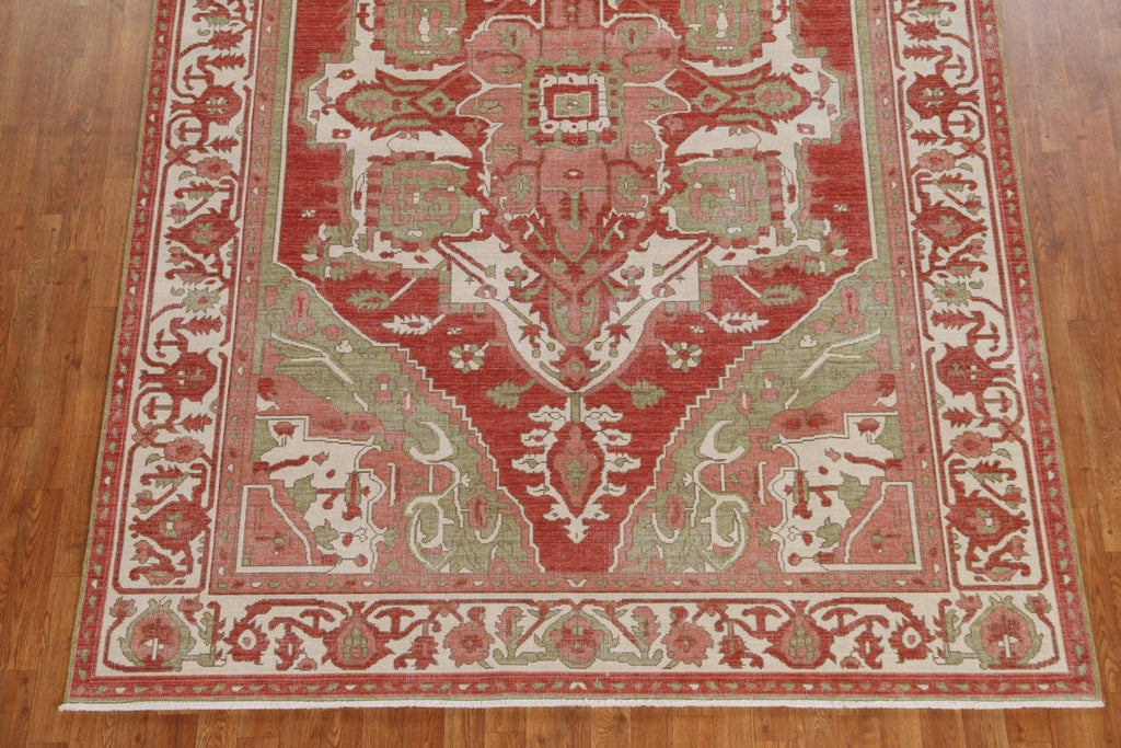 Hand-Knotted Heriz Serapi Turkish Area Rug 7x10