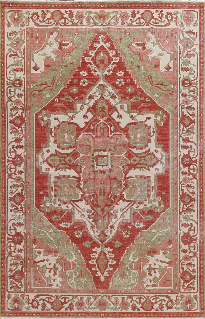 Hand-Knotted Heriz Serapi Turkish Area Rug 7x10