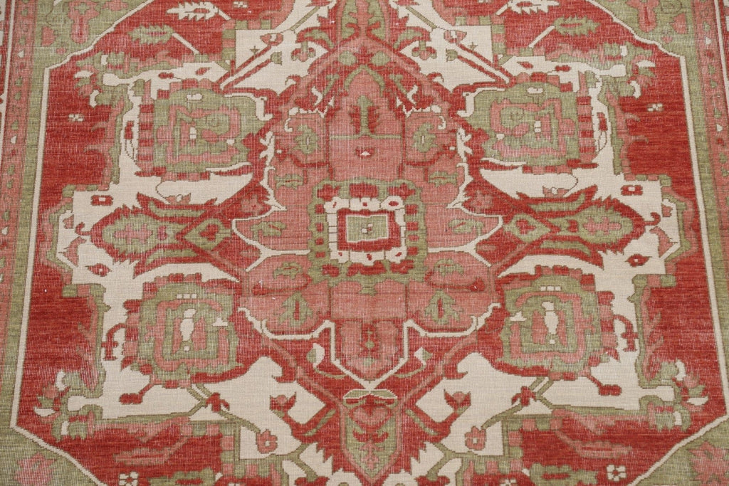 Hand-Knotted Wool Heriz Serapi Turkish Area Rug 7x10