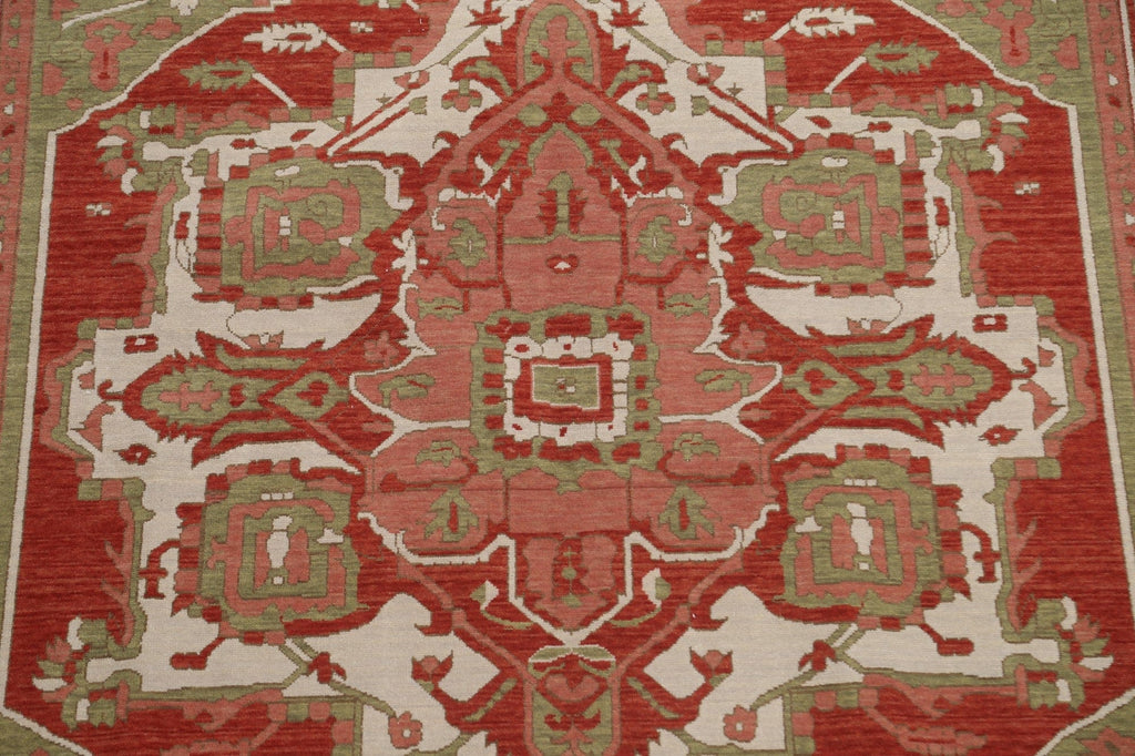 Hand-Knotted Heriz Serapi Wool Turkish Rug 7x10