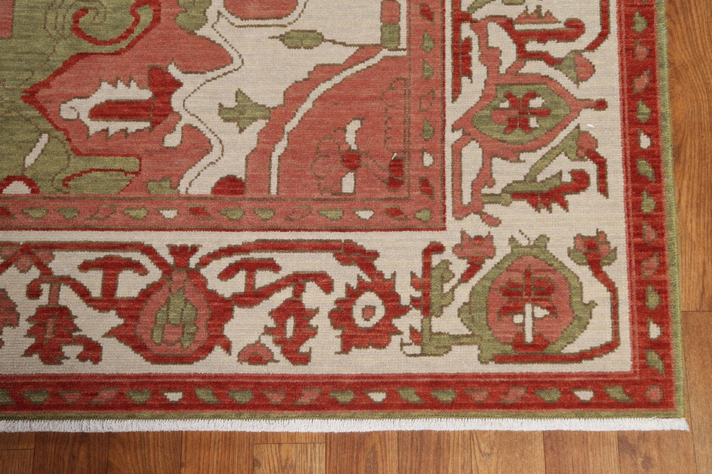 Hand-Knotted Heriz Serapi Wool Turkish Rug 7x10