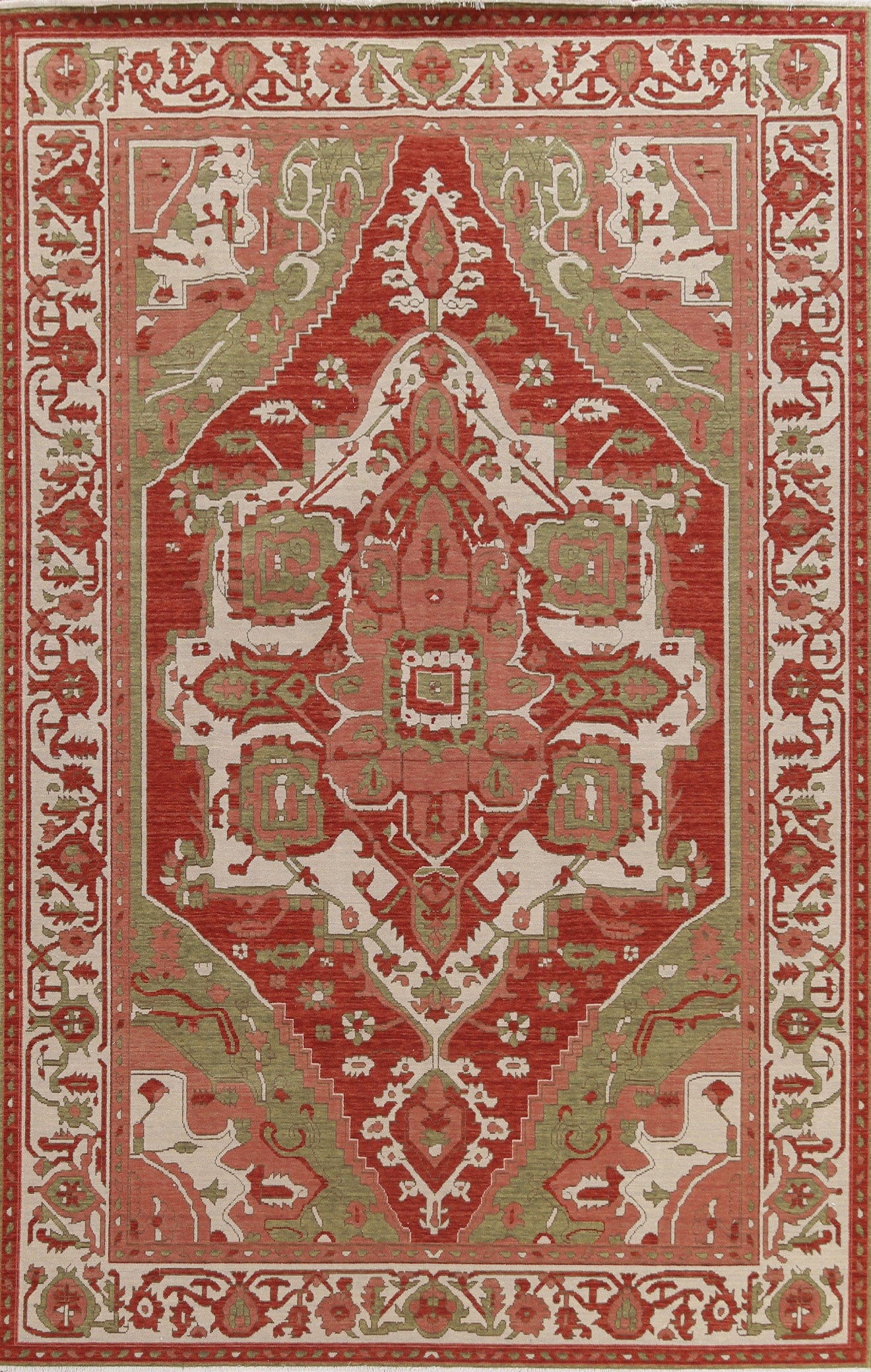 Hand-Knotted Heriz Serapi Wool Turkish Rug 7x10