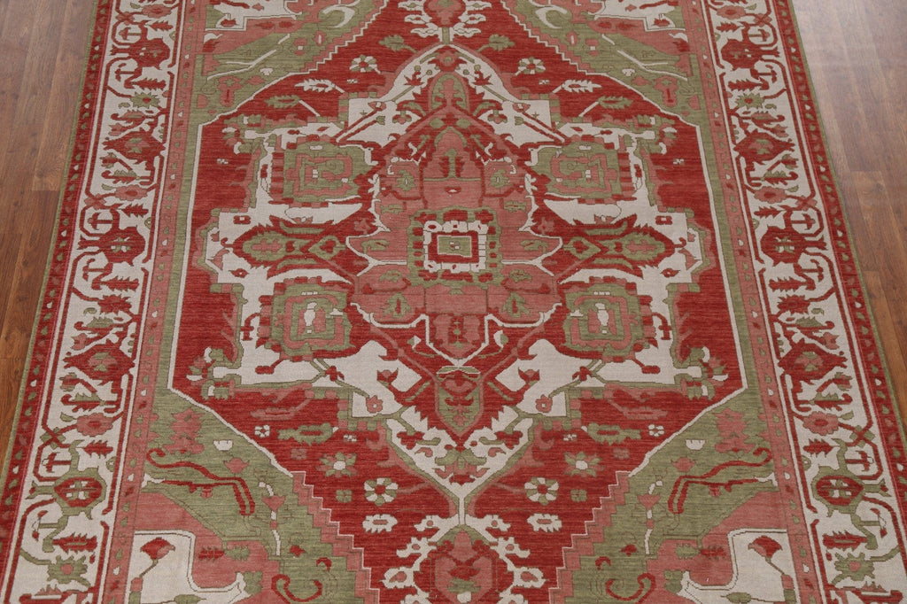 Hand-Knotted Wool Heriz Serapi Turkish Area Rug 7x10