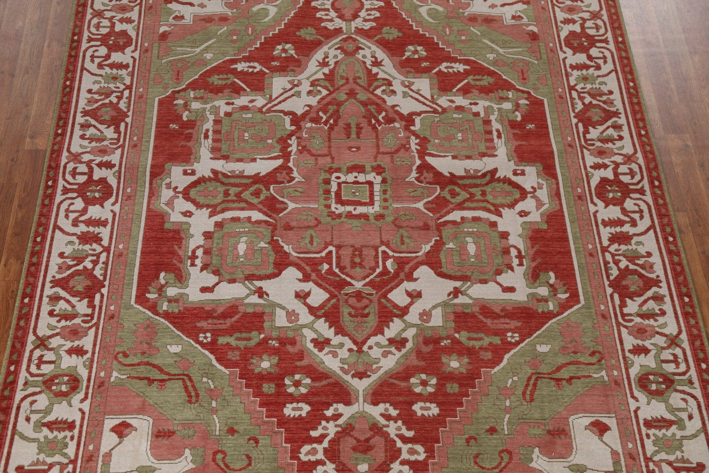 Hand-Knotted Wool Heriz Serapi Turkish Area Rug 7x10