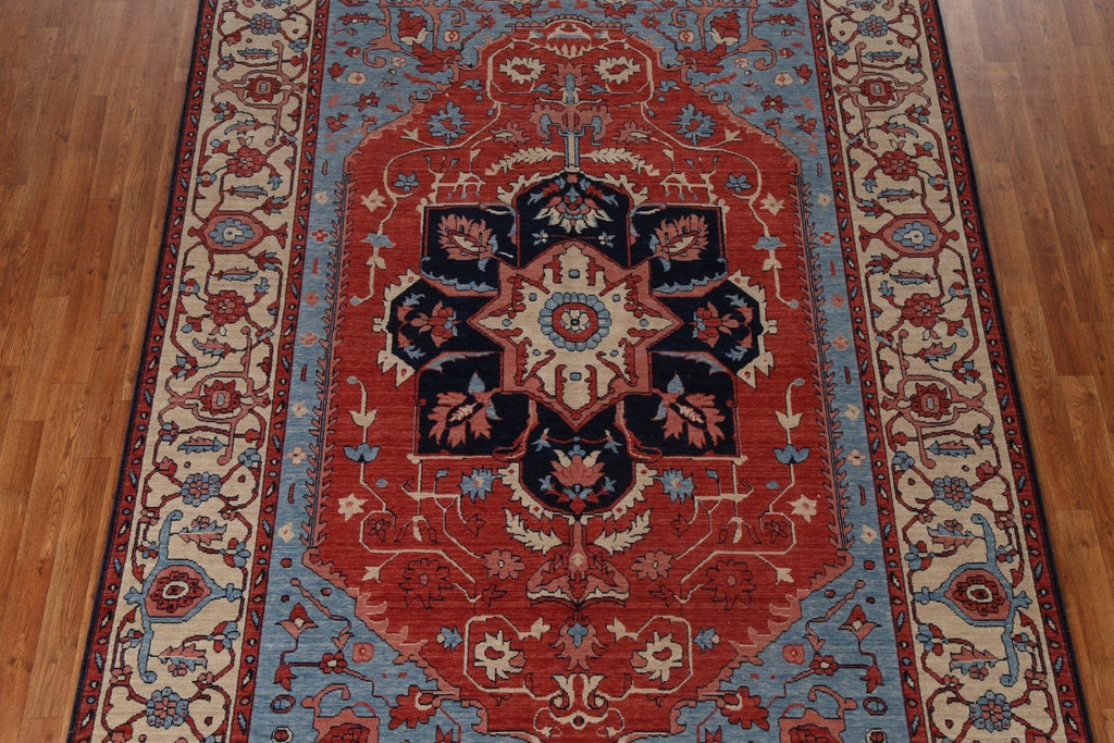 Hand-Knotted Wool Heriz Serapi Oriental Area Rug 7x10