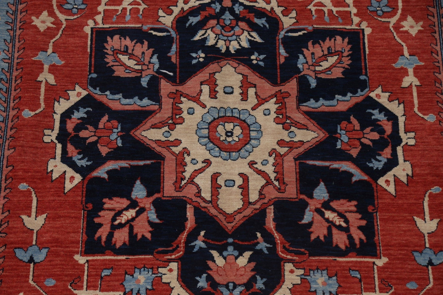 Hand-Knotted Wool Heriz Serapi Oriental Area Rug 7x10