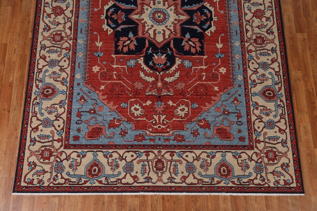 Hand-Knotted Wool Heriz Serapi Oriental Area Rug 7x10