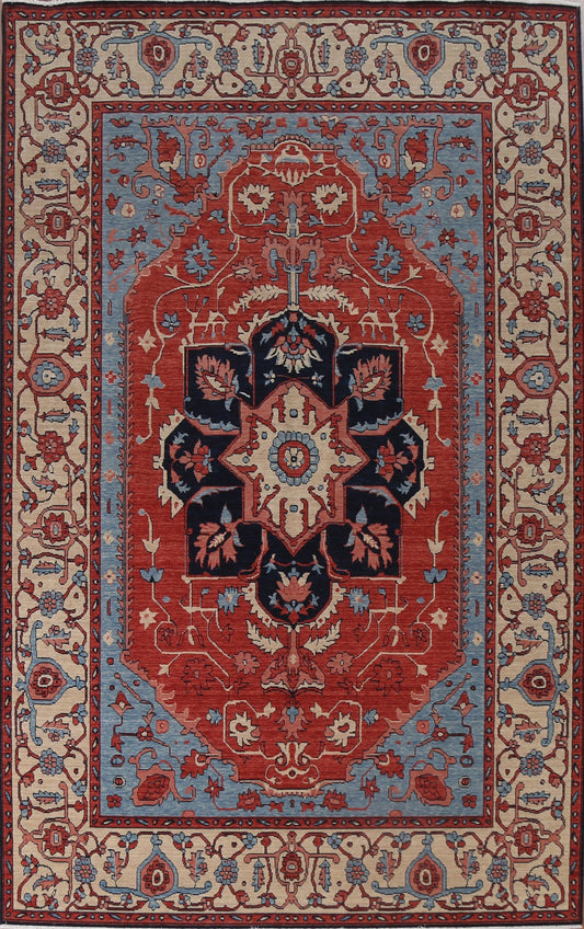 Hand-Knotted Wool Heriz Serapi Oriental Area Rug 7x10