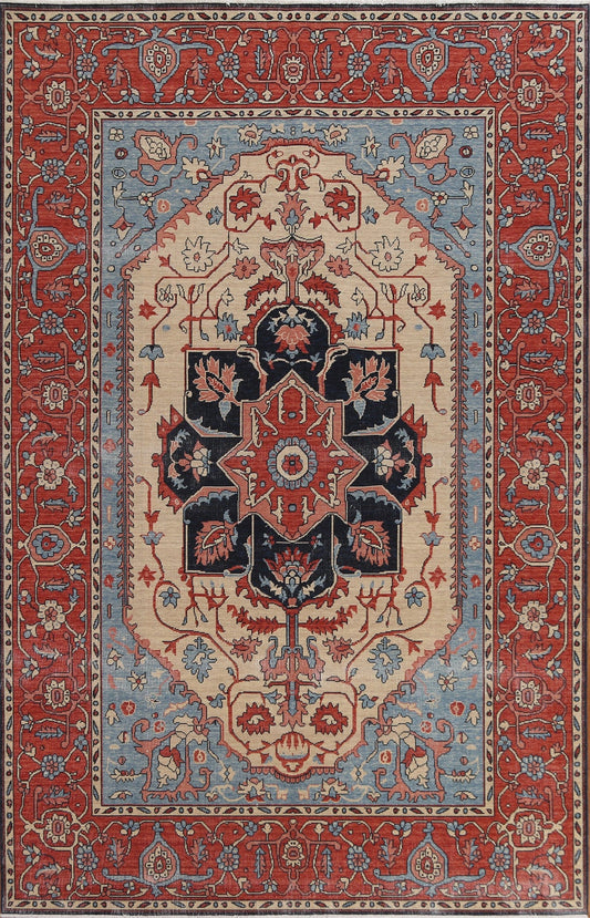 Handmade Heriz Serapi Oriental Area Rug 7x10