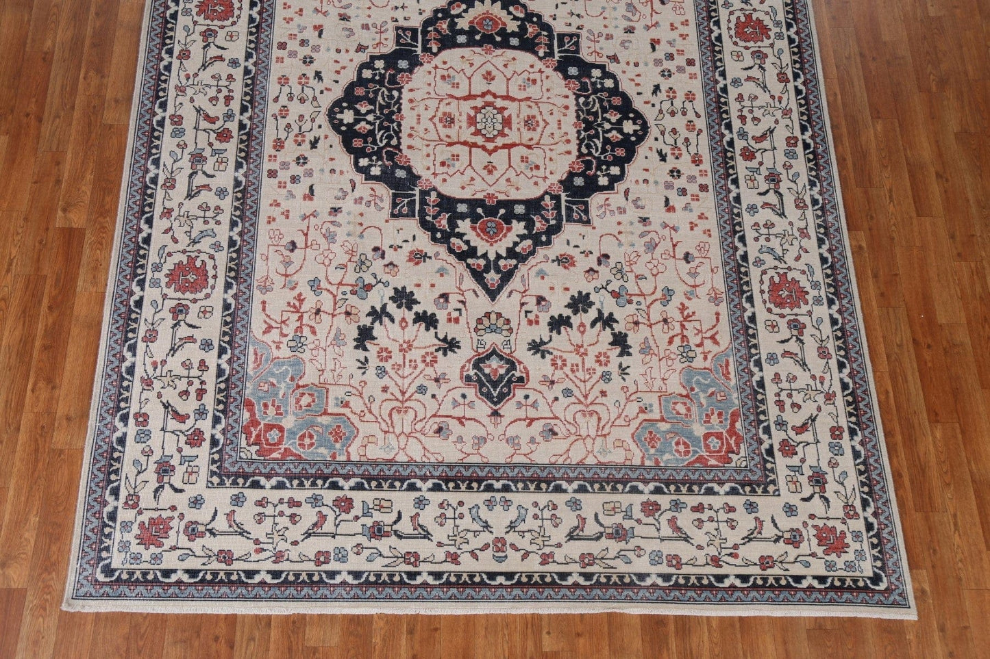 Floral Wool Kashan Mohtasham Turkish Area Rug 7x10