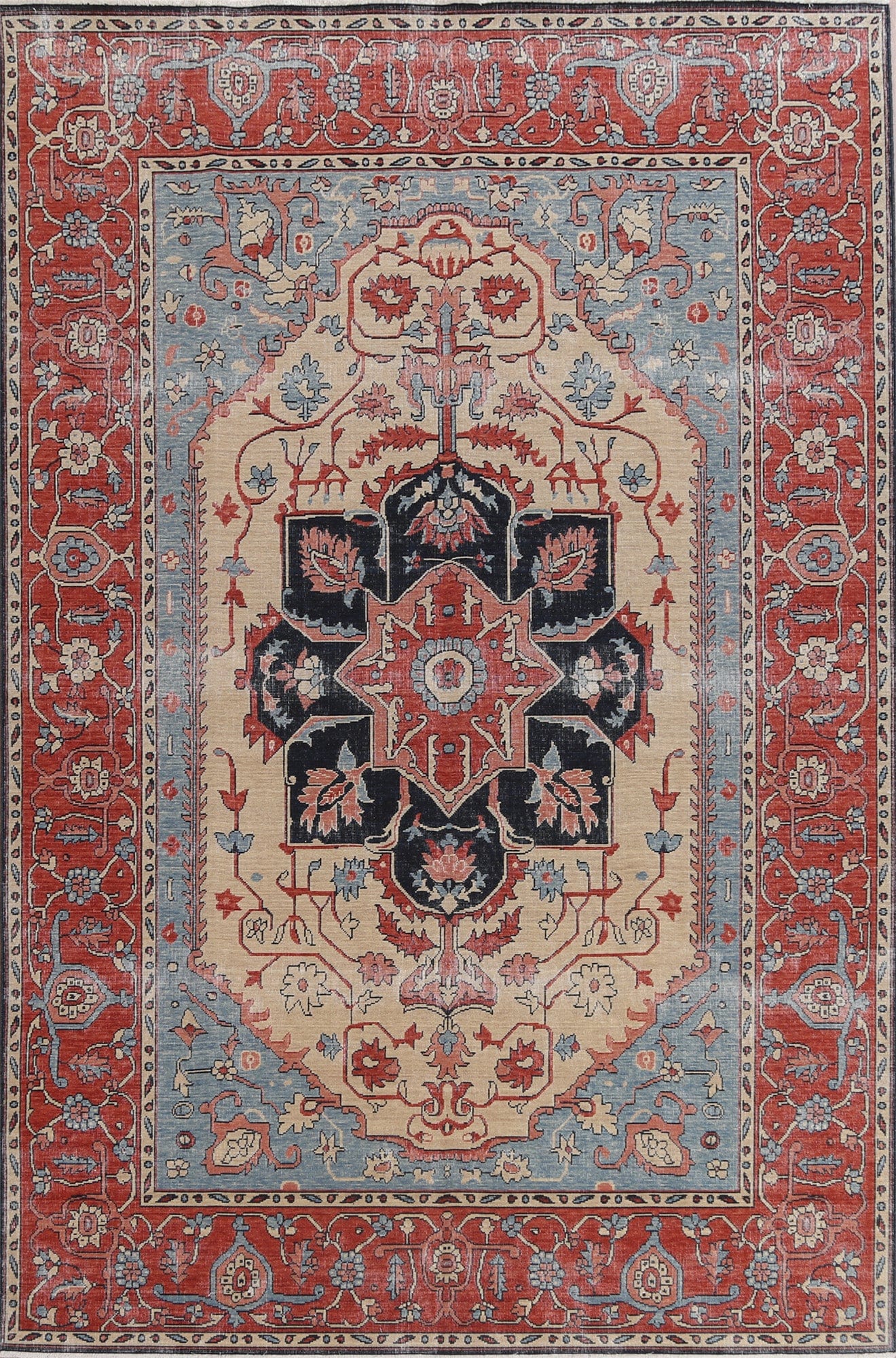 Floral Heriz Serapi Oriental Area Rug 7x10