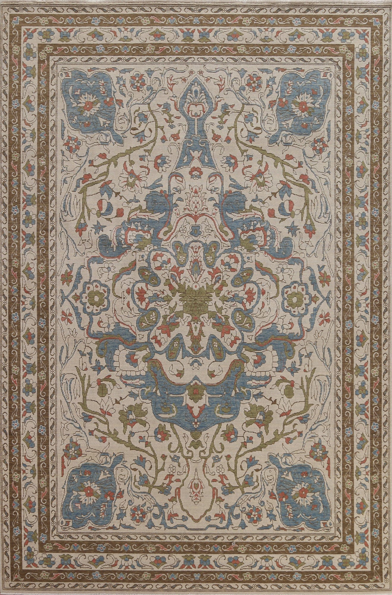 Floral Handmade Oushak Turkish Area Rug 7x10