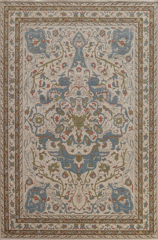 Floral Handmade Oushak Turkish Area Rug 7x10