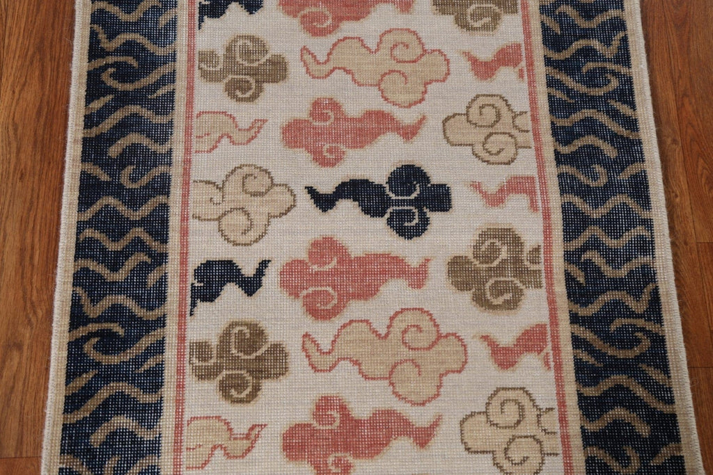 Handmade Art Deco Oriental Wool Rug 2x6