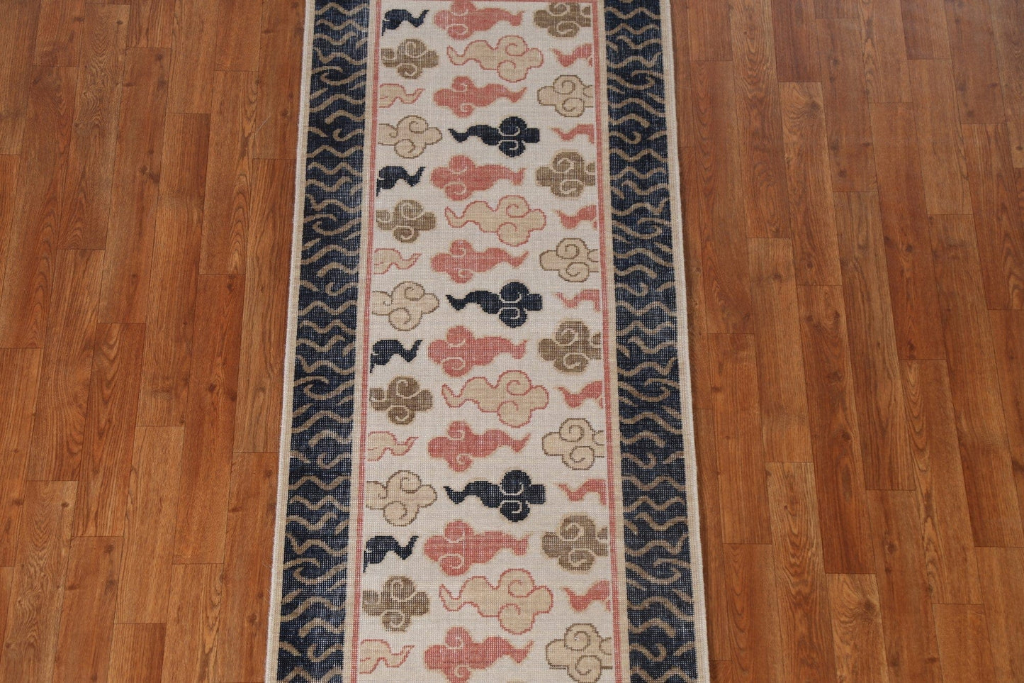 Handmade Art Deco Oriental Wool Rug 2x6