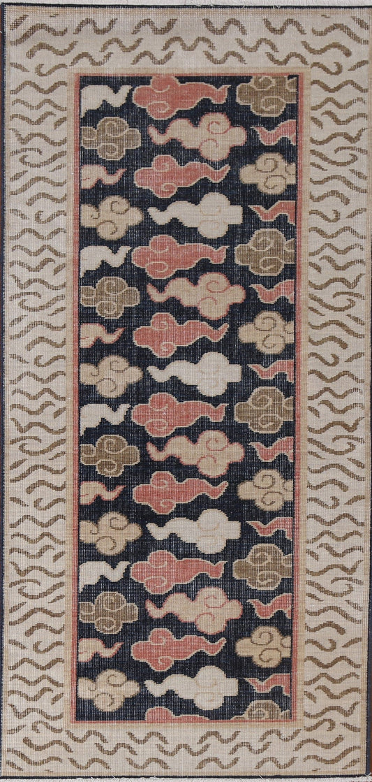 Handmade Art Deco Oriental Runner Rug 2x6
