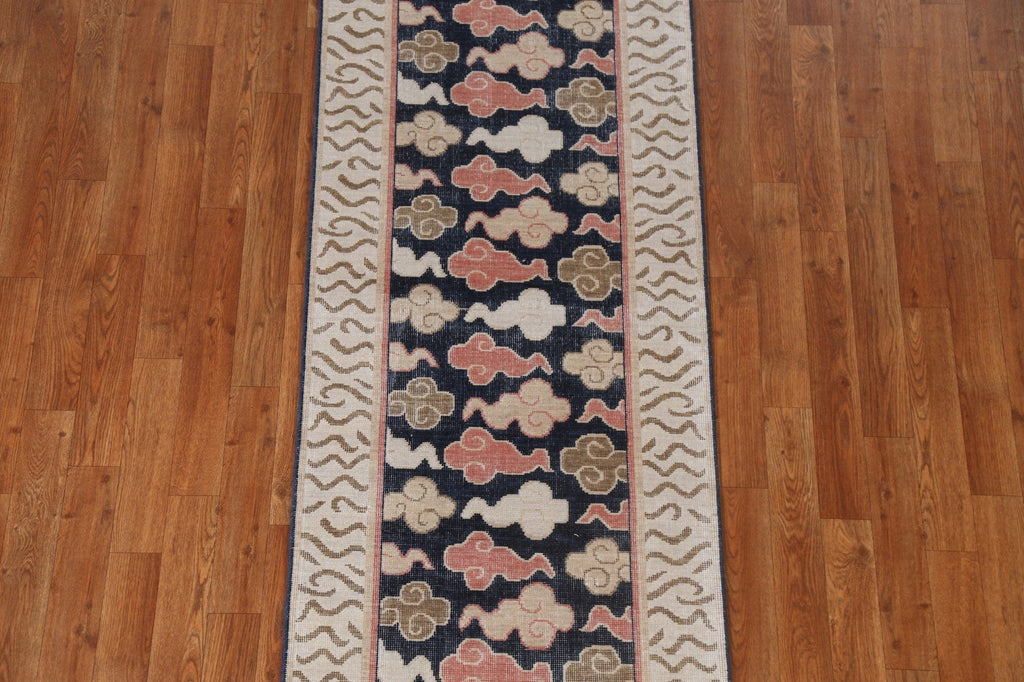 Handmade Art Deco Turkish Runner Rug 2x6