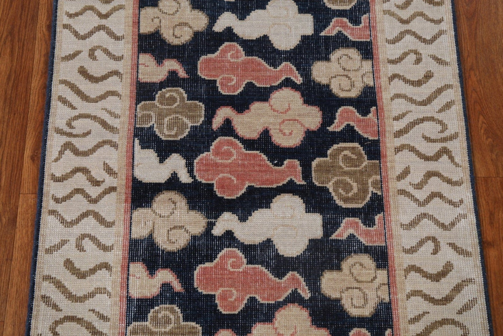 Handmade Art Deco Turkish Runner Rug 2x6