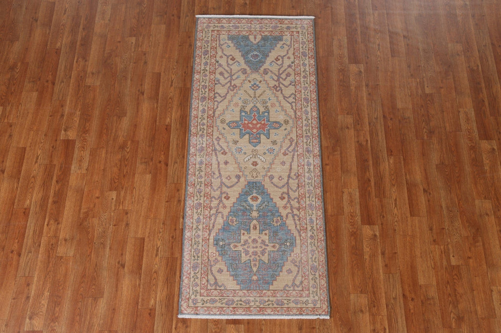 Handmade Wool Heriz Serapi Oriental Runner Rug 2x6