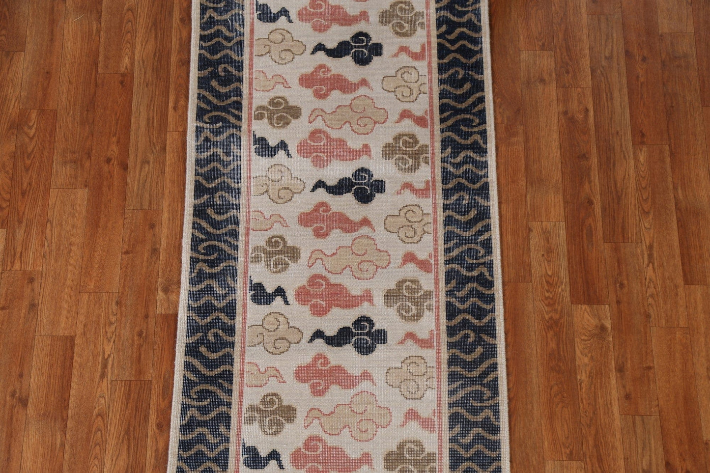 Wool Art Deco Turkish Runner Rug 2x6