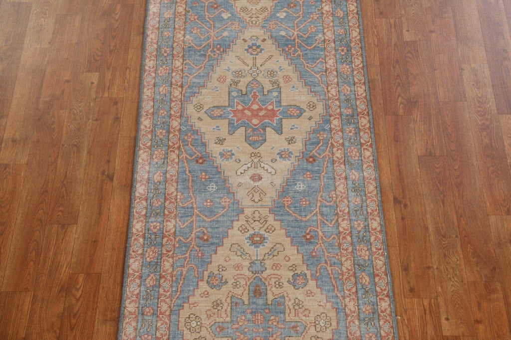 Hand-Knotted Heriz Serapi Turkish Runner Rug 2x6